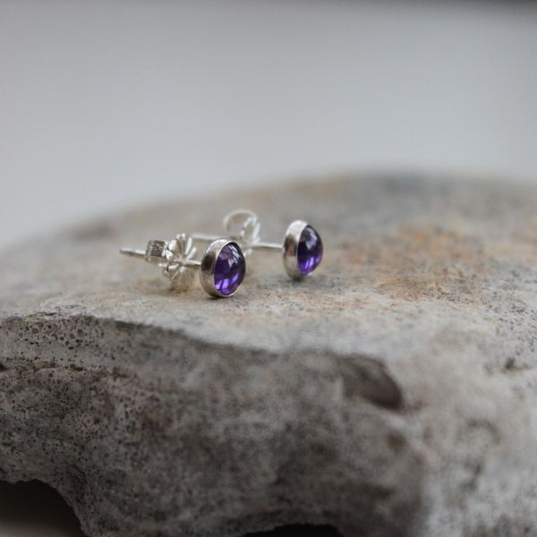 Sterling silver sales purple earrings