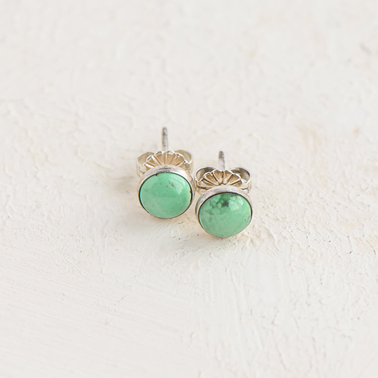 Carico Lake Green Turquoise Stud Earrings