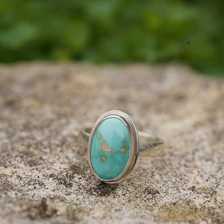 Pale Blue Royston Turquoise Silver Ring