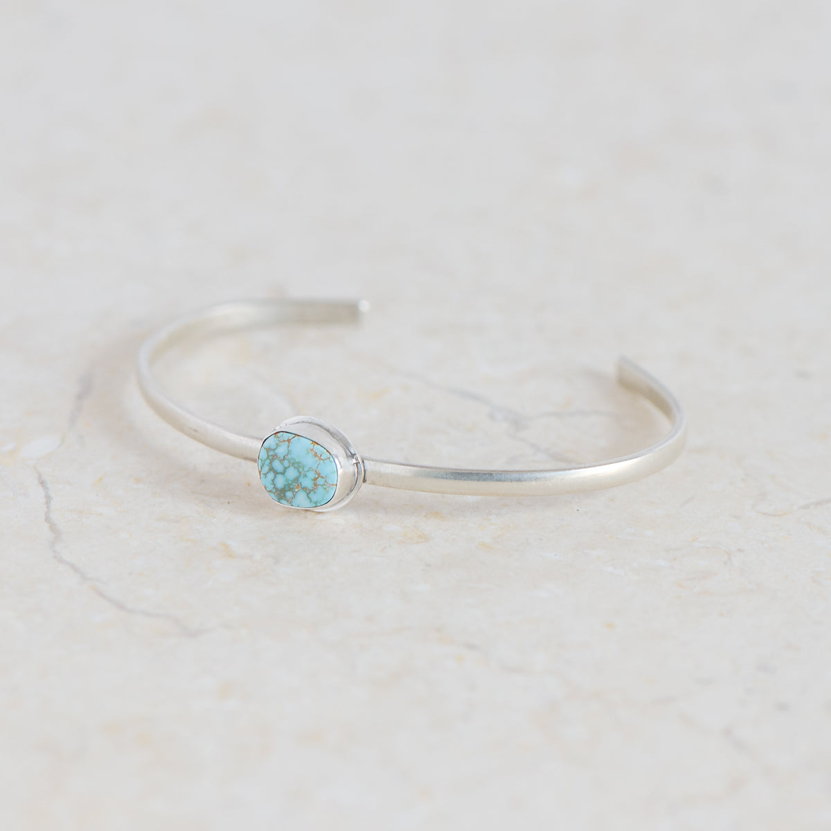 Turquoise and Silver Stacking Cuff. Handmade in the Uk by Laura De Zordo Jewellery