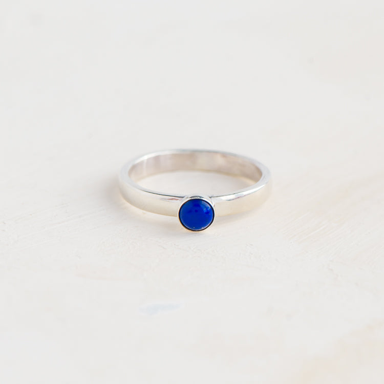 Lapis Lazuli & Silver Ring. Handmade in the UK by Laura De zordo Jewellery
