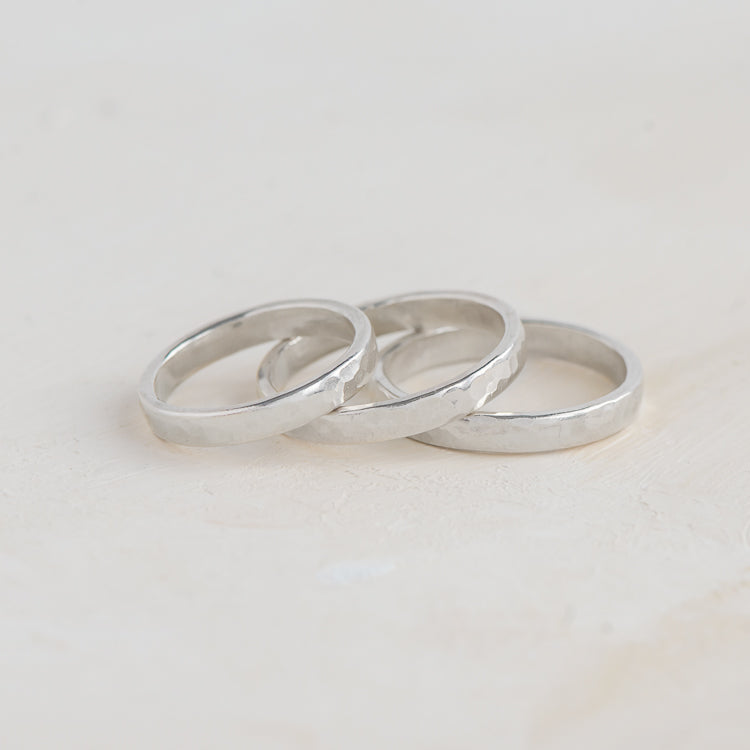 Sterling Silver Handmade Hammered Ring.