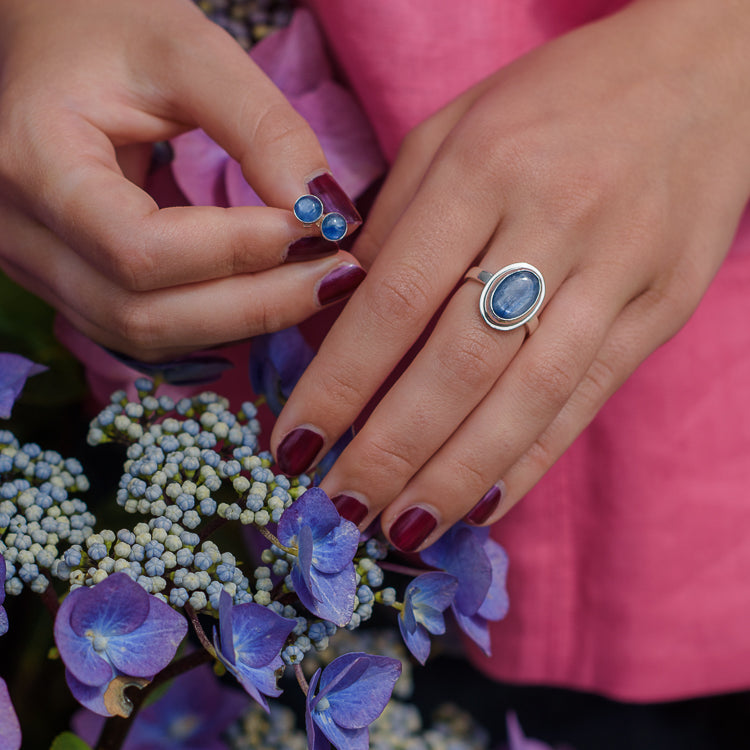 Kyanite Blue and Silver Ring