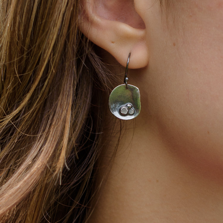 Organic &#39;Blob&#39; Silver Earrings