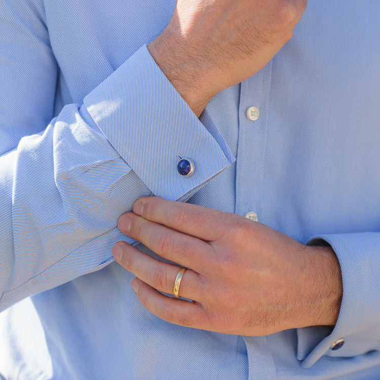 Lapis Lazuli Round Stone Cufflinks