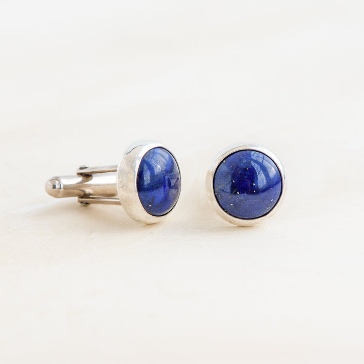 Lapis Lazuli Round Stone Cufflinks