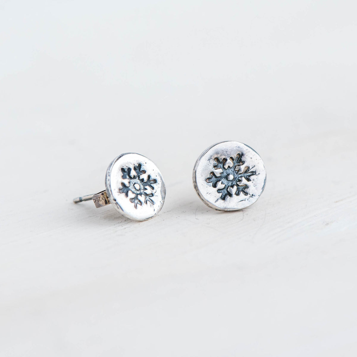 Snowflake Silver Stud Earrings