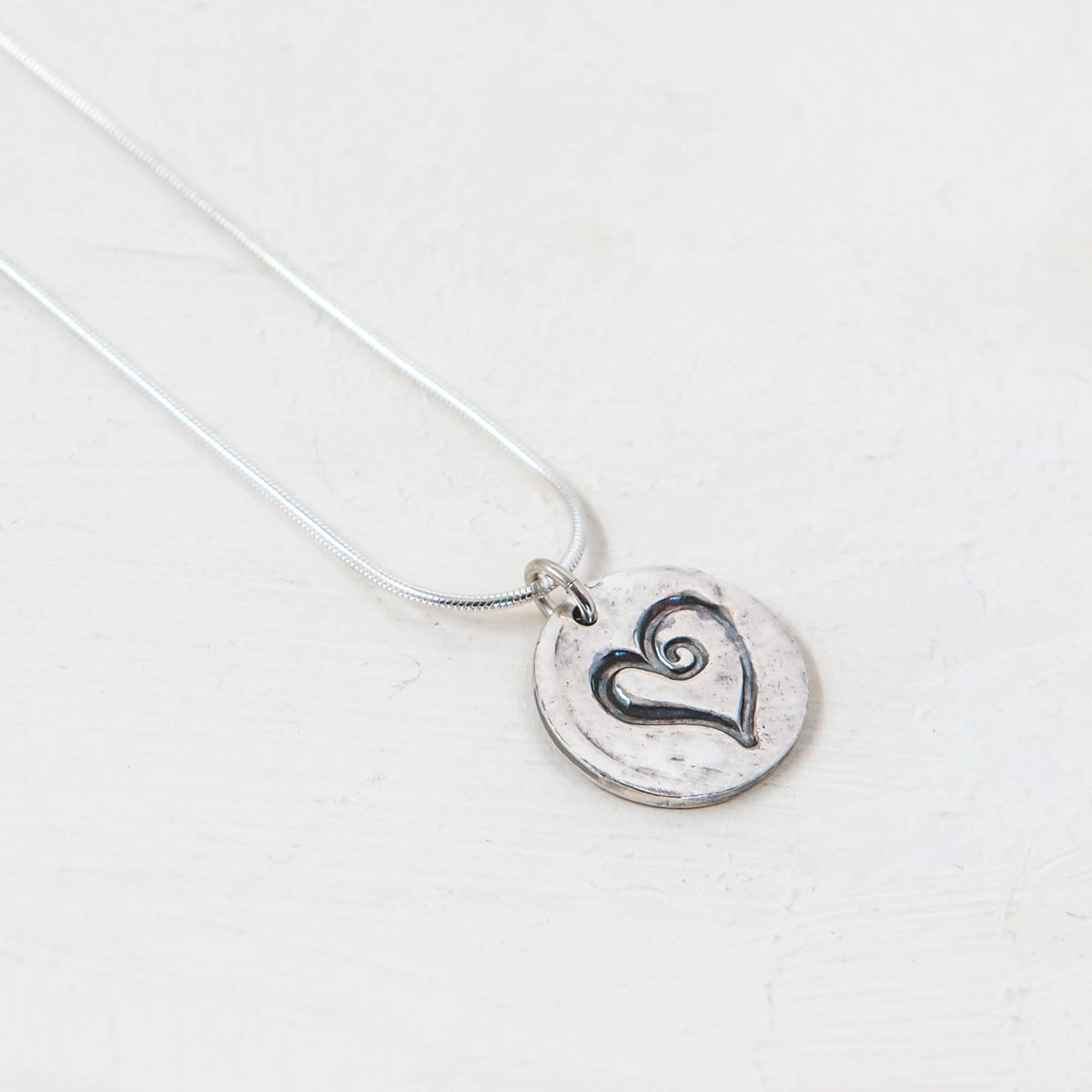 Heart Charm Pendant on an 18&quot; Snake Chain