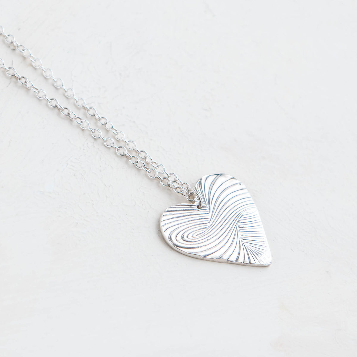 Solid Silver Heart Swirl Pendant