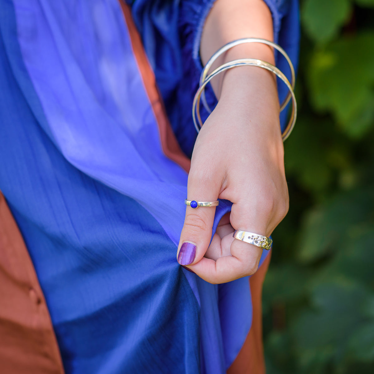 Sterling Silver Gravel Ring with Platinum Jubilee Hallmark