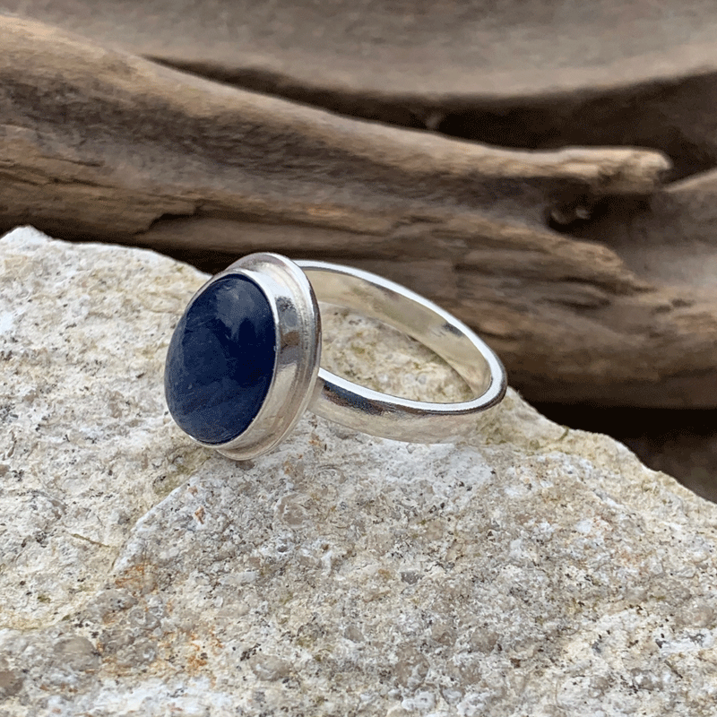 Kyanite Blue and Silver Ring