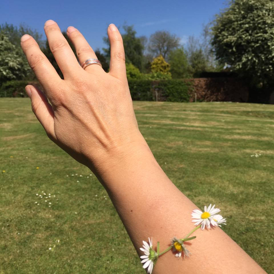 Sterling Silver and Copper Hammered Stacking Rings