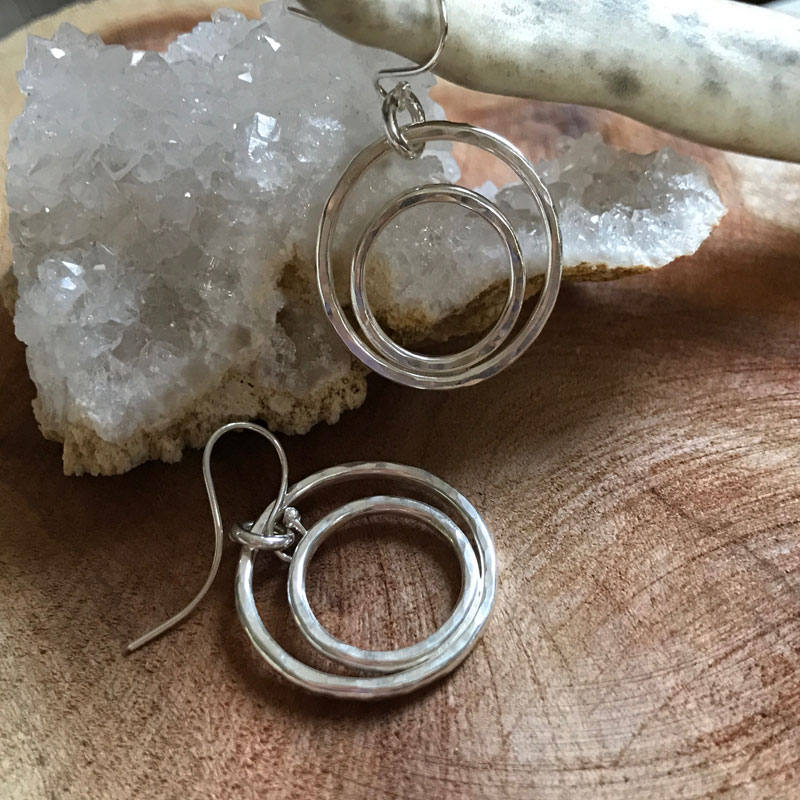sterling silver double hoops