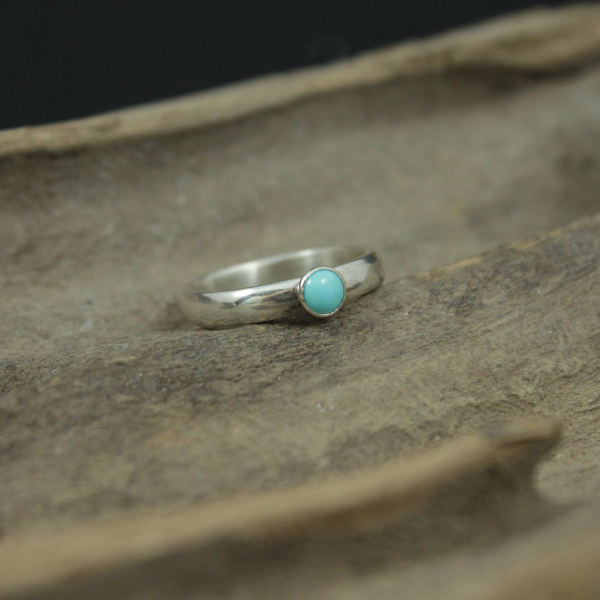 Turquoise and Silver ring handmade by Laura  De zordo Jewellery